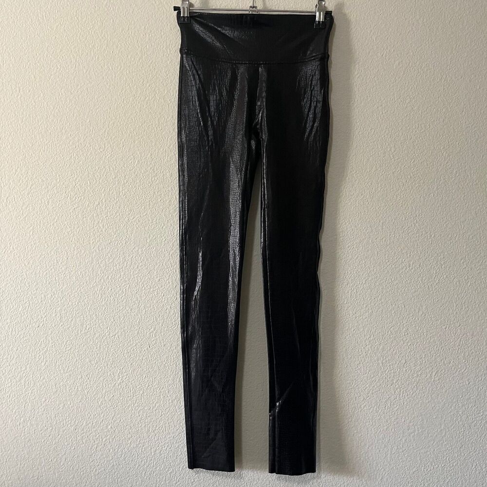 Spanx Women's Mid Rise Croc Embossed Pull On Stretch Leggings Size XS